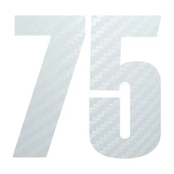 Samolepicí dekorace na vozidlo Startovní číslo 75 typ 2 (51 - 3D karbon bílý) SAMOLEPKA NA AUTO, NÁLEPKA, FÓLIE, POLEP, TUNING, VLASTNÍ TEXT, TISK, AUTOSAMOLEPKY.cz, POLEPY, OBRÁZEK, LOGO, 3D STICKERS