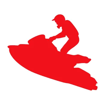 Polep vozidla SAMOLEPKA Vodní skútr 001 levá (10 - červená) NA AUTO, NÁLEPKA, FÓLIE, POLEP, TUNING, VLASTNÍ TEXT, TISK, AUTOSAMOLEPKY.cz, POLEPY, OBRÁZEK, LOGO, SAMOLEPKY