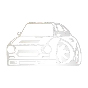 Polep vozidla SAMOLEPKA Škoda 110r karikatura levá (82 - odrazková reflexní bílá) NA AUTO, NÁLEPKA, FÓLIE, POLEP, TUNING, VLASTNÍ TEXT, TISK, AUTOSAMOLEPKY.cz, POLEPY, OBRÁZEK, LOGO, SAMOLEPKY