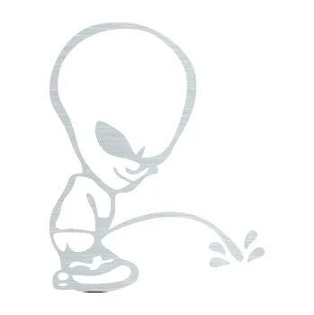 Autodoplněk Samolepka na auto Ufoun čůrá pravá (61 - škrábaný hliník) NÁLEPKA, FÓLIE, POLEPY, TUNING, VLASTNÍ TEXT, TISK, AUTOSAMOLEPKY.cz, SAMOLEPKY, OBRÁZEK, LOGO, VÝROBA, PRODEJ