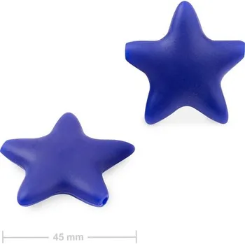 Dětské navlékací korálky Silikonové korálky hvězdička 45x45 mm Navy Blue