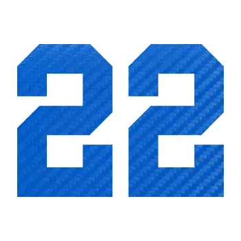 Polep vozidla Startovní číslo 22 (57 - 3D karbon modrý) SAMOLEPKA NA AUTO, NÁLEPKA, FÓLIE, POLEP, TUNING, VLASTNÍ TEXT, TISK, AUTOSAMOLEPKY.cz, POLEPY, OBRÁZEK, LOGO, 3D STICKERS