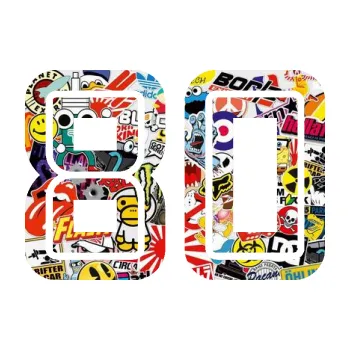 Polep vozidla Startovní číslo 80 typ 7 (83 - Sticker bomb) SAMOLEPKA NA AUTO, NÁLEPKA, FÓLIE, POLEP, TUNING, VLASTNÍ TEXT, TISK, AUTOSAMOLEPKY.cz, POLEPY, OBRÁZEK, LOGO, 3D STICKERS