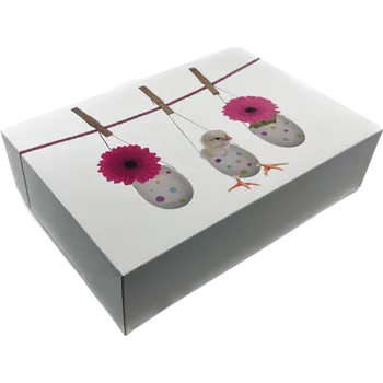 Velikonoční dekorace Velikonoční krabička s kuřátkem 31x21x8 cm