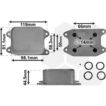 Chladič motoru Olejový chladič, motorový olej VAN WEZEL 58013703