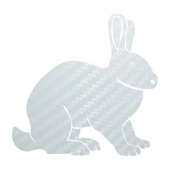 Samolepící dekorace SAMOLEPKA Zajíc 001 pravá (51 - 3D karbon bílý) NA AUTO, NÁLEPKA, FÓLIE, POLEP, TUNING, VLASTNÍ TEXT, TISK, AUTOSAMOLEPKY.cz, POLEPY, OBRÁZEK, LOGO, SAMOLEPKY