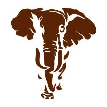 Samolepící dekorace Slon 031 levá (15 - hnědá) SAMOLEPKA NA AUTO, NÁLEPKA, FÓLIE, POLEP, TUNING, VLASTNÍ TEXT, TISK, AUTOSAMOLEPKY.cz, POLEPY, OBRÁZEK, LOGO, 3D STICKERS