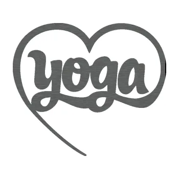 Polep vozidla SAMOLEPKA Yoga nápis v srdíčku (62 - škrábaný titan) NA AUTO, NÁLEPKA, FÓLIE, POLEP, TUNING, VLASTNÍ TEXT, TISK, AUTOSAMOLEPKY.cz, POLEPY, OBRÁZEK, LOGO, SAMOLEPKY