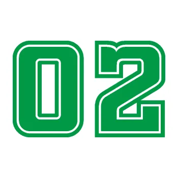 Polep vozidla Startovní číslo 02 typ 5 (12 - zelená) SAMOLEPKA NA AUTO, NÁLEPKA, FÓLIE, POLEP, TUNING, VLASTNÍ TEXT, TISK, AUTOSAMOLEPKY.cz, POLEPY, OBRÁZEK, LOGO, 3D STICKERS