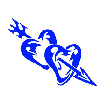 Samolepící dekorace Srdíčka 001 pravá se šípem (19 - modrá dynamic) SAMOLEPKA NA AUTO, NÁLEPKA, FÓLIE, POLEP, TUNING, VLASTNÍ TEXT, TISK, AUTOSAMOLEPKY.cz, POLEPY, OBRÁZEK, LOGO, 3D STICKERS