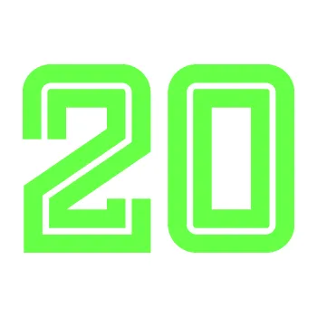 Polep vozidla Startovní číslo 20 typ 7 (71 - Fluorescentní zelená) SAMOLEPKA NA AUTO, NÁLEPKA, FÓLIE, POLEP, TUNING, VLASTNÍ TEXT, TISK, AUTOSAMOLEPKY.cz, POLEPY, OBRÁZEK, LOGO, 3D STICKERS