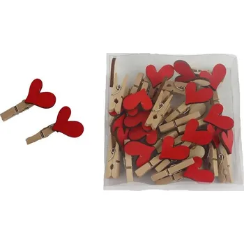 Velikonoční dekorace Dekorační klip srdce, 24 ks D6030