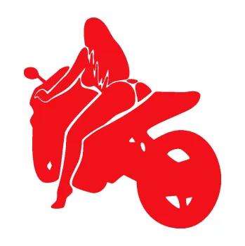 Polep vozidla SAMOLEPKA Sexy žena na motorce levá (10 - červená) NA AUTO, NÁLEPKA, FÓLIE, POLEP, TUNING, VLASTNÍ TEXT, TISK, AUTOSAMOLEPKY.cz, POLEPY, OBRÁZEK, LOGO, SAMOLEPKY