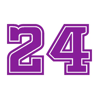 Polep vozidla SAMOLEPKA Startovní číslo 24 typ 5 (14 - fialová) NA AUTO, NÁLEPKA, FÓLIE, POLEP, TUNING, VLASTNÍ TEXT, TISK, AUTOSAMOLEPKY.cz, POLEPY, OBRÁZEK, LOGO, SAMOLEPKY