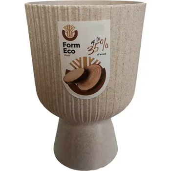 Květináč Květináč KELI MIKA wood bílá 18 x 26,5 cm