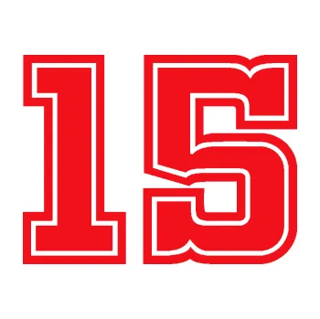 Polep vozidla SAMOLEPKA Startovní číslo 15 typ 5 (10 - červená) NA AUTO, NÁLEPKA, FÓLIE, POLEP, TUNING, VLASTNÍ TEXT, TISK, AUTOSAMOLEPKY.cz, POLEPY, OBRÁZEK, LOGO, SAMOLEPKY