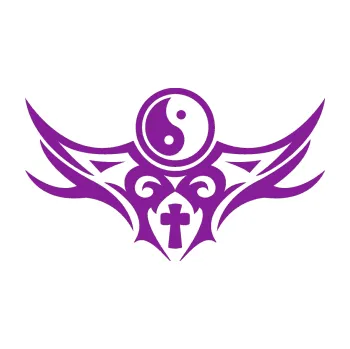 Polep vozidla SAMOLEPKA Tetování 115 Jin a jang (14 - fialová) NA AUTO, NÁLEPKA, FÓLIE, POLEP, TUNING, VLASTNÍ TEXT, TISK, AUTOSAMOLEPKY.cz, POLEPY, OBRÁZEK, LOGO, SAMOLEPKY