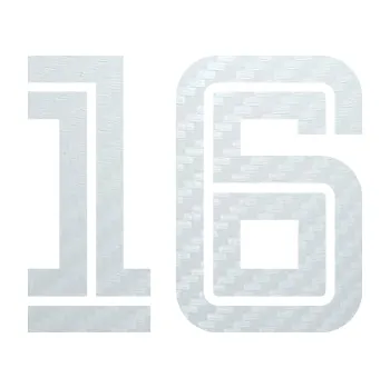 Polep vozidla SAMOLEPKA Startovní číslo 16 typ 7 (51 - 3D karbon bílý) NA AUTO, NÁLEPKA, FÓLIE, POLEP, TUNING, VLASTNÍ TEXT, TISK, AUTOSAMOLEPKY.cz, POLEPY, OBRÁZEK, LOGO, SAMOLEPKY
