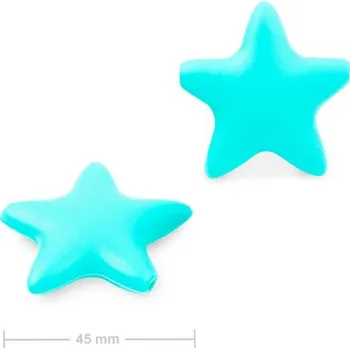 Dětské navlékací korálky Silikonové korálky hvězdička 45x45 mm Turquoise