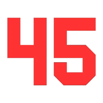 Polep vozidla Startovní číslo 45 (02 - světle červená) SAMOLEPKA NA AUTO, NÁLEPKA, FÓLIE, POLEP, TUNING, VLASTNÍ TEXT, TISK, AUTOSAMOLEPKY.cz, POLEPY, OBRÁZEK, LOGO, 3D STICKERS