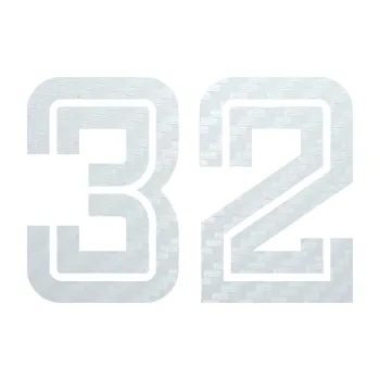Polep vozidla SAMOLEPKA Startovní číslo 32 typ 7 (51 - 3D karbon bílý) NA AUTO, NÁLEPKA, FÓLIE, POLEP, TUNING, VLASTNÍ TEXT, TISK, AUTOSAMOLEPKY.cz, POLEPY, OBRÁZEK, LOGO, SAMOLEPKY