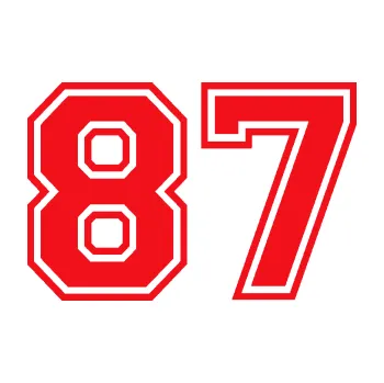 Polep vozidla SAMOLEPKA Startovní číslo 87 typ 4 (10 - červená) NA AUTO, NÁLEPKA, FÓLIE, POLEP, TUNING, VLASTNÍ TEXT, TISK, AUTOSAMOLEPKY.cz, POLEPY, OBRÁZEK, LOGO, SAMOLEPKY