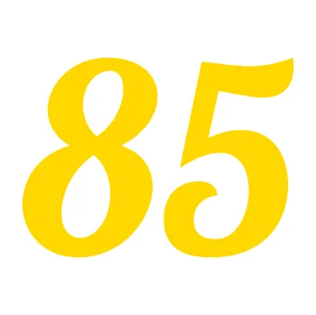 Polep vozidla Startovní číslo 85 typ 3 (13 - jasně žlutá) SAMOLEPKA NA AUTO, NÁLEPKA, FÓLIE, POLEP, TUNING, VLASTNÍ TEXT, TISK, AUTOSAMOLEPKY.cz, POLEPY, OBRÁZEK, LOGO, 3D STICKERS