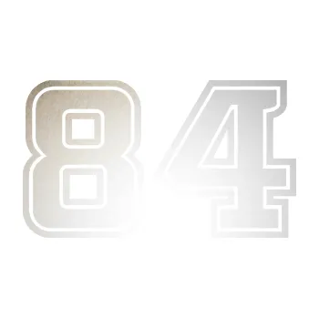 Polep vozidla SAMOLEPKA Startovní číslo 84 typ 5 (82 - odrazková reflexní bílá) NA AUTO, NÁLEPKA, FÓLIE, POLEP, TUNING, VLASTNÍ TEXT, TISK, AUTOSAMOLEPKY.cz, POLEPY, OBRÁZEK, LOGO, SAMOLEPKY