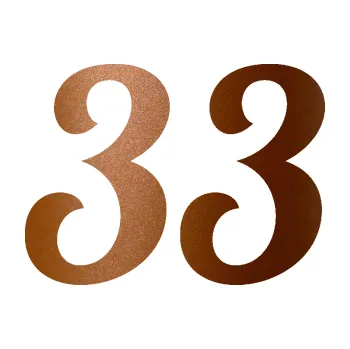Polep vozidla Startovní číslo 33 typ 3 (44 - měděná metalíza) SAMOLEPKA NA AUTO, NÁLEPKA, FÓLIE, POLEP, TUNING, VLASTNÍ TEXT, TISK, AUTOSAMOLEPKY.cz, POLEPY, OBRÁZEK, LOGO, 3D STICKERS