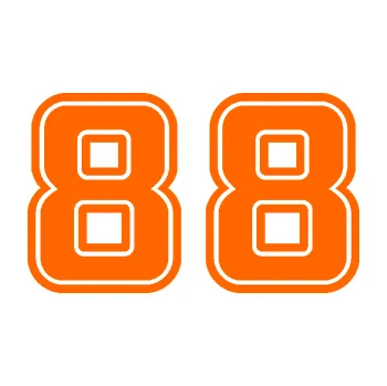 Polep vozidla Startovní číslo 88 typ 5 (73 - Fluorescentní oranžová) SAMOLEPKA NA AUTO, NÁLEPKA, FÓLIE, POLEP, TUNING, VLASTNÍ TEXT, TISK, AUTOSAMOLEPKY.cz, POLEPY, OBRÁZEK, LOGO, 3D STICKERS