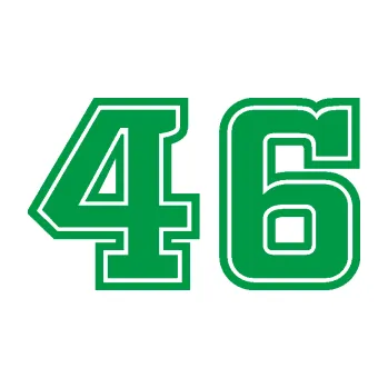 Polep vozidla Startovní číslo 46 typ 5 (12 - zelená) SAMOLEPKA NA AUTO, NÁLEPKA, FÓLIE, POLEP, TUNING, VLASTNÍ TEXT, TISK, AUTOSAMOLEPKY.cz, POLEPY, OBRÁZEK, LOGO, 3D STICKERS