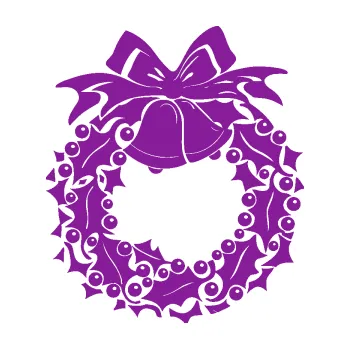 Samolepící dekorace Vánoční věnec (14 - fialová) SAMOLEPKA NA AUTO, NÁLEPKA, FÓLIE, POLEP, TUNING, VLASTNÍ TEXT, TISK, AUTOSAMOLEPKY.cz, POLEPY, OBRÁZEK, LOGO, 3D STICKERS