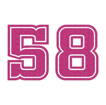 Polep vozidla Startovní číslo 58 typ 5 (90 - Ultra Metalic růžová) SAMOLEPKA NA AUTO, NÁLEPKA, FÓLIE, POLEP, TUNING, VLASTNÍ TEXT, TISK, AUTOSAMOLEPKY.cz, POLEPY, OBRÁZEK, LOGO, 3D STICKERS