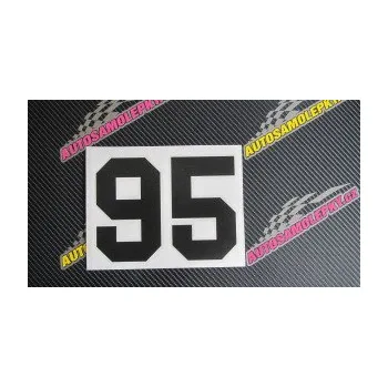 Polep vozidla Startovní číslo 95 (17 - šedá) SAMOLEPKA NA AUTO, NÁLEPKA, FÓLIE, POLEP, TUNING, VLASTNÍ TEXT, TISK, AUTOSAMOLEPKY.cz, POLEPY, OBRÁZEK, LOGO, 3D STICKERS