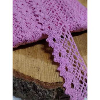 Krajka Bavlněná krajka šíře 26 mm růžová