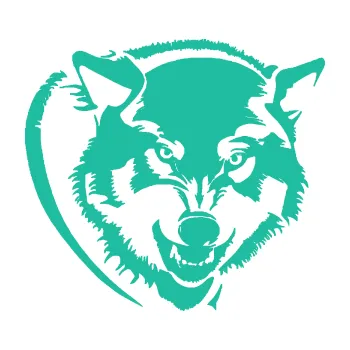 Polep vozidla Vlk 006 pravá hlava (25 - tyrkysová) SAMOLEPKA NA AUTO, NÁLEPKA, FÓLIE, POLEP, TUNING, VLASTNÍ TEXT, TISK, AUTOSAMOLEPKY.cz, POLEPY, OBRÁZEK, LOGO, 3D STICKERS