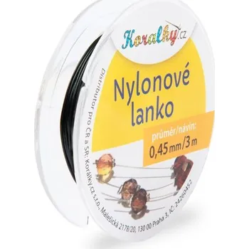 Korálek Nylonové lanko 0,45 mm/3m černé č. 15