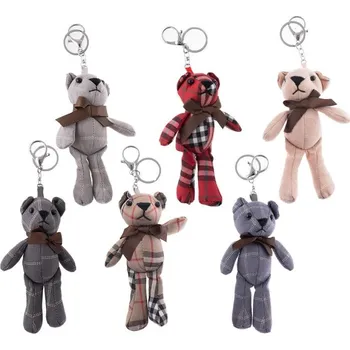 Klíčenka Medvěd 14cm látkový, mix barev