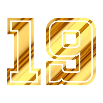 Polep vozidla Startovní číslo 19 typ 5 (81 - chrom fólie zlatá zrcadlová) SAMOLEPKA NA AUTO, NÁLEPKA, FÓLIE, POLEP, TUNING, VLASTNÍ TEXT, TISK, AUTOSAMOLEPKY.cz, POLEPY, OBRÁZEK, LOGO, 3D STICKERS