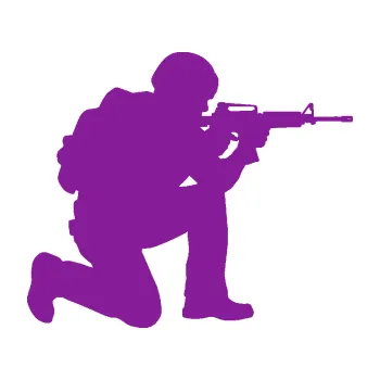 Samolepící dekorace Voják 007 pravá (14 - fialová) SAMOLEPKA NA AUTO, NÁLEPKA, FÓLIE, POLEP, TUNING, VLASTNÍ TEXT, TISK, AUTOSAMOLEPKY.cz, POLEPY, OBRÁZEK, LOGO, 3D STICKERS