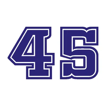 Polep vozidla Startovní číslo 45 typ 5 (22 - střední modrá) SAMOLEPKA NA AUTO, NÁLEPKA, FÓLIE, POLEP, TUNING, VLASTNÍ TEXT, TISK, AUTOSAMOLEPKY.cz, POLEPY, OBRÁZEK, LOGO, 3D STICKERS