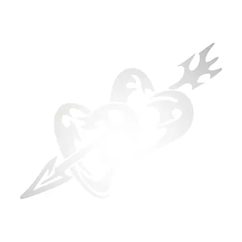 Samolepící dekorace SAMOLEPKA Srdíčka 001 levá se šípem (82 - odrazková reflexní bílá) NA AUTO, NÁLEPKA, FÓLIE, POLEP, TUNING, VLASTNÍ TEXT, TISK, AUTOSAMOLEPKY.cz, POLEPY, OBRÁZEK, LOGO, SAMOLEPKY