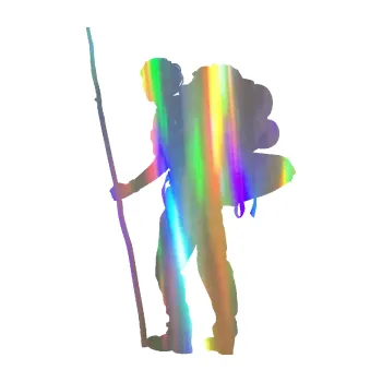 Samolepicí dekorace na vozidlo Turista 001 levá (93 - Holografická) SAMOLEPKA NA AUTO, NÁLEPKA, FÓLIE, POLEP, TUNING, VLASTNÍ TEXT, TISK, AUTOSAMOLEPKY.cz, POLEPY, OBRÁZEK, LOGO, 3D STICKERS