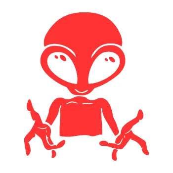 Autodoplněk Samolepka na auto UFO 006 pravá (02 - světle červená) NÁLEPKA, FÓLIE, POLEPY, TUNING, VLASTNÍ TEXT, TISK, AUTOSAMOLEPKY.cz, SAMOLEPKY, OBRÁZEK, LOGO, VÝROBA, PRODEJ