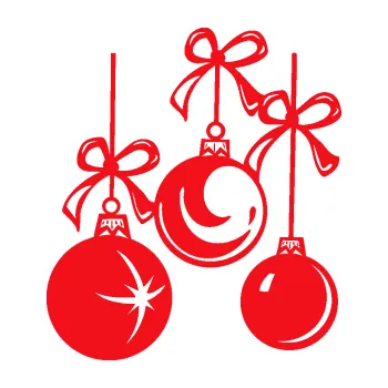 Samolepící dekorace SAMOLEPKA Vánoční ozdoby 001 levá (10 - červená) NA AUTO, NÁLEPKA, FÓLIE, POLEP, TUNING, VLASTNÍ TEXT, TISK, AUTOSAMOLEPKY.cz, POLEPY, OBRÁZEK, LOGO, SAMOLEPKY