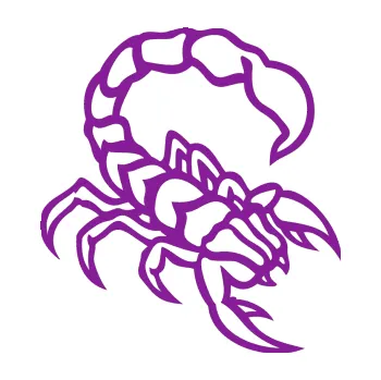 Polep vozidla Štír 019 pravá (14 - fialová) SAMOLEPKA NA AUTO, NÁLEPKA, FÓLIE, POLEP, TUNING, VLASTNÍ TEXT, TISK, AUTOSAMOLEPKY.cz, POLEPY, OBRÁZEK, LOGO, 3D STICKERS