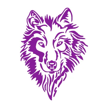 Polep vozidla Vlk 019 levá (14 - fialová) SAMOLEPKA NA AUTO, NÁLEPKA, FÓLIE, POLEP, TUNING, VLASTNÍ TEXT, TISK, AUTOSAMOLEPKY.cz, POLEPY, OBRÁZEK, LOGO, 3D STICKERS