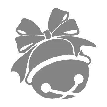 Samolepící dekorace SAMOLEPKA Vánoční rolnička pravá (17 - šedá) NA AUTO, NÁLEPKA, FÓLIE, POLEP, TUNING, VLASTNÍ TEXT, TISK, AUTOSAMOLEPKY.cz, POLEPY, OBRÁZEK, LOGO, SAMOLEPKY