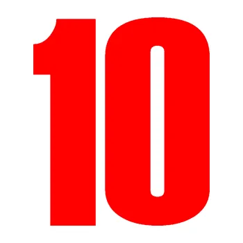 Samolepicí dekorace na vozidlo Startovní číslo 10 typ 2 (74 - Fluorescentní červená) SAMOLEPKA NA AUTO, NÁLEPKA, FÓLIE, POLEP, TUNING, VLASTNÍ TEXT, TISK, AUTOSAMOLEPKY.cz, POLEPY, OBRÁZEK, LOGO, 3D STICKERS