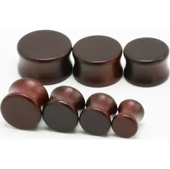 Piercing Plug piercing | dřevěný plug do ucha, 2 ks - hnědý,18mm